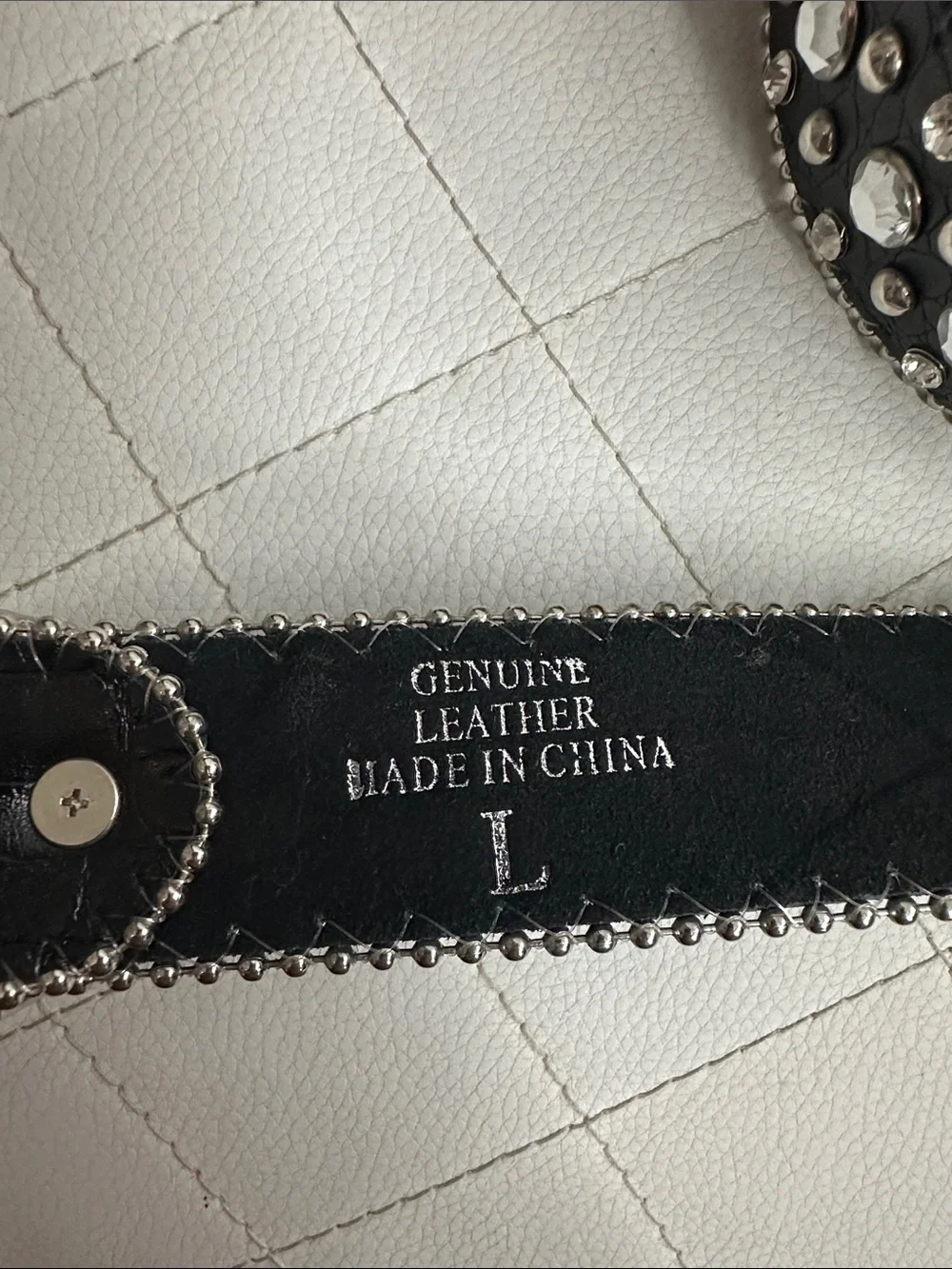 Embellished Black Leather Western-Style Belt with Ornate Silver Buckle